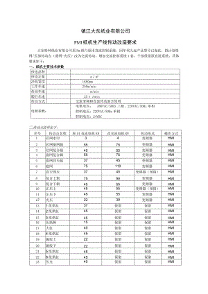 镇江大东纸业有限公司PM1纸机生产线传动改造要求.docx