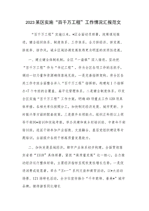 2023某区实施“百千万工程”工作情况汇报范文.docx
