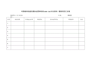 模板9.中国城市轨道交通协会团体标准XXXX（SC分支机构）提案项目汇总表.docx