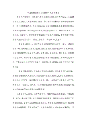 司法干警党员干部《学习宣传贯彻党的二十大精神》心得体会 （4份）.docx