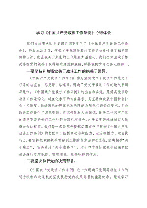 学习《中国共产党政法工作条例》心得体会.docx