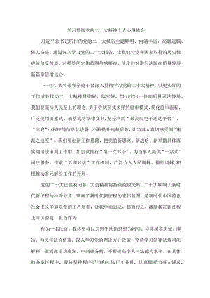 法警党员干部《学习宣传贯彻党的二十大精神》个人心得体会 汇编6份.docx