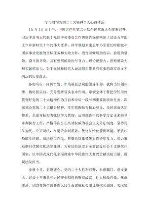 法院基层工作员学习宣传贯彻党的二十大精神个人心得体会 合计6份.docx