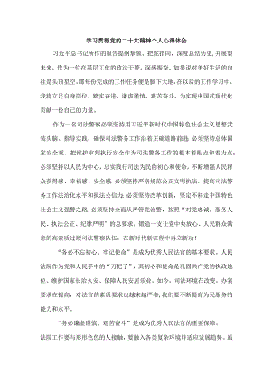 法警党员干部学习宣传贯彻党的二十大精神个人心得体会 （汇编4份）.docx