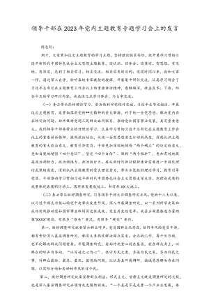 （2篇）领导干部在2023年党内主题教育专题学习会上的发言.docx