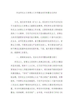 纠治形式主义官僚主义专项整治动员部署会议讲话.docx