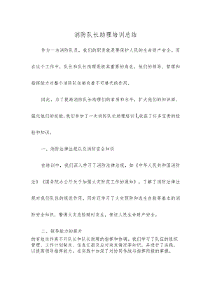 消防队长助理培训总结.docx