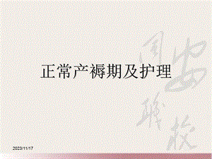 正常产褥期及护理.ppt