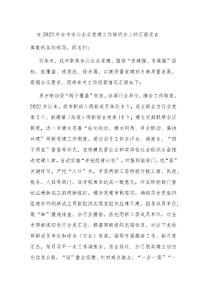 在2023年全市非公企业党建工作推进会上的汇报发言.docx