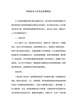 学校校长三年专业发展规划.docx