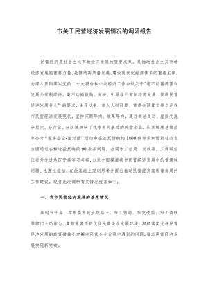 市关于民营经济发展情况的调研报告.docx