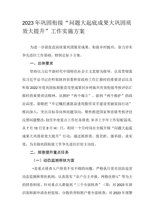 2023年巩固衔接“问题大起底成果大巩固质效大提升”工作实施方案.docx