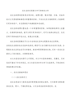 洗衣店的发展潜力和可持续性分析.docx