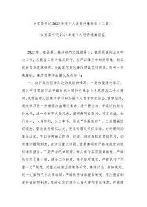 乡党委书记2023年度个人述责述廉报告(二篇).docx