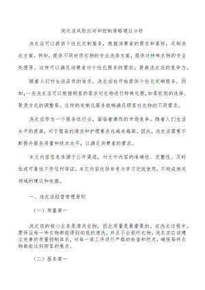 洗衣店风险应对和控制策略建议分析.docx