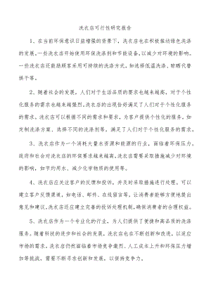 洗衣店可行性研究报告.docx