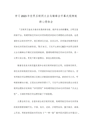 学习2023年世界互联网大会乌镇峰会开幕式视频致辞心得体会.docx