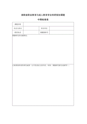 湖南省职业教育与成人教育学会科研规划课题中期检查表.docx