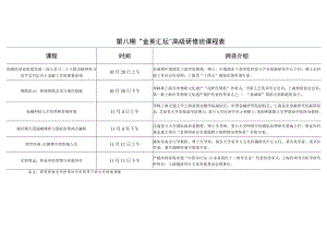 第八期“金英汇坛”高级研修班课程表.docx