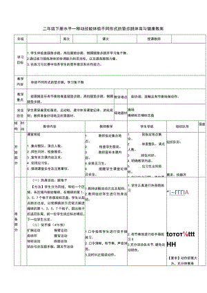 二年级下册水平一移动技能体验不同形式的垫步跳体育与健康教案.docx