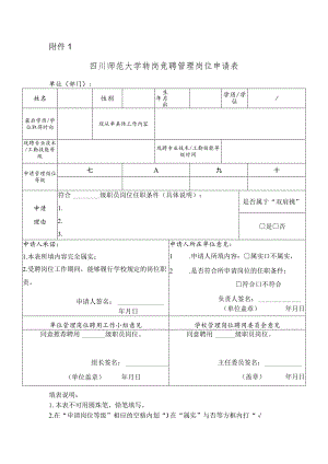 四川师范大学转岗竞聘岗位申请表.docx