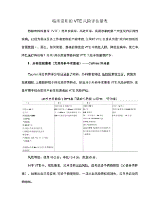 临床常用的VTE风险评估量表.docx