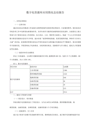 数字化资源库应用情况总结报告 .docx