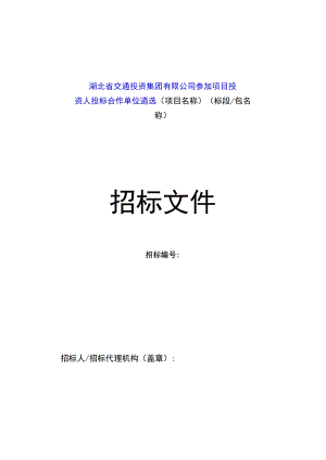 项目投资人投标合作单位遴选招标文件.docx