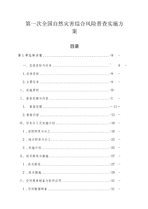 第一次全国自然灾害综合风险普查实施方案.docx