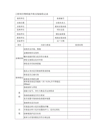 工程项目物料提升机安装验收记录.docx