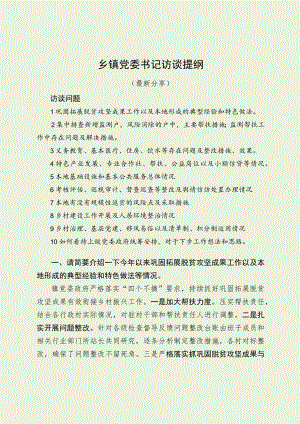 乡镇党委书记访谈提纲（最新分享）.docx