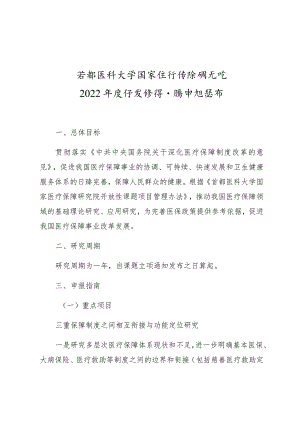 首都医科大学国家医疗保障研究院2022年度开放性课题申报指南.docx