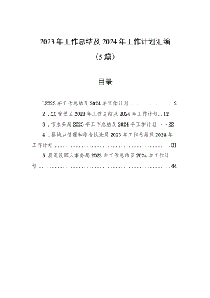 2023年工作总结及2024年工作计划汇编（5篇）.docx
