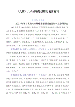 （九篇）八八战略思想研讨发言材料.docx
