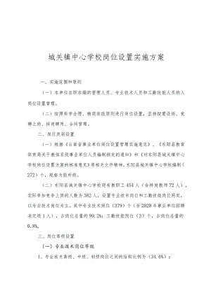 城关镇中心学校岗位设置实施方案.docx