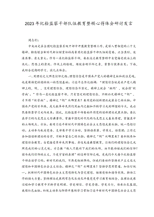 （6篇）2023年纪检监察干部队伍教育整顿心得体会研讨发言.docx