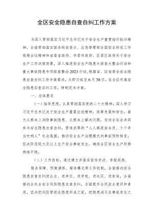 全区安全隐患自查自纠工作方案.docx