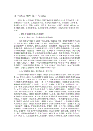 区民政局2023年工作总结.docx