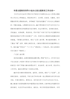 市委主题教育领导小组办公室主题教育工作总结一.docx