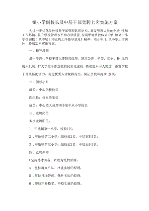 镇小学副校长及中层干部竞聘上岗实施方案.docx