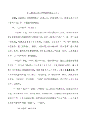 黄山衢州泰州学习营商环境体会发言.docx