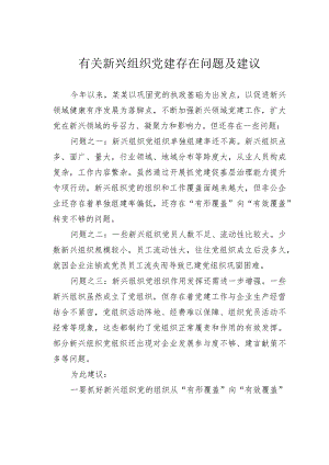 有关新兴组织党建存在问题及建议.docx