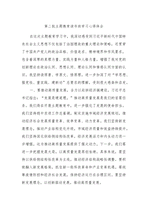 第二批主题教育读书班学习心得体会范文材料参考.docx
