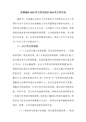 某区委编办2023度工作总结及2024年工作计划思路安排打算.docx