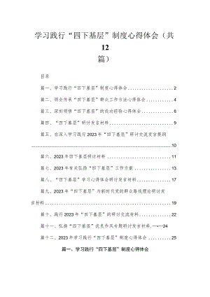 学习践行“四下基层”制度心得体会12篇（精编版）.docx