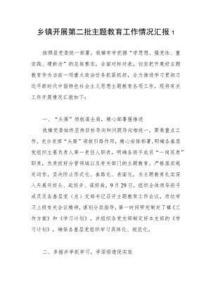 乡镇党委开展第二批“学思想、强党性、重实践、建新功”工作情况阶段性总结汇报3篇.docx