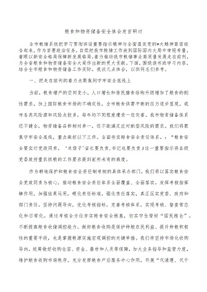 粮食和物资储备安全体会发言研讨.docx