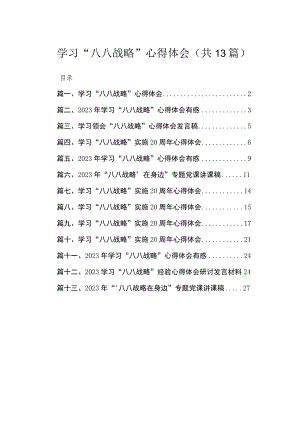 （13篇）学习“八八战略”心得体会参考范文.docx