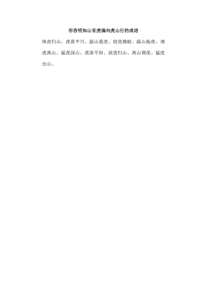 形容明知山有虎偏向虎山行的成语.docx