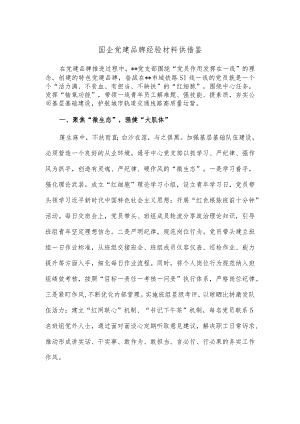 国企党建品牌经验材料供借鉴.docx